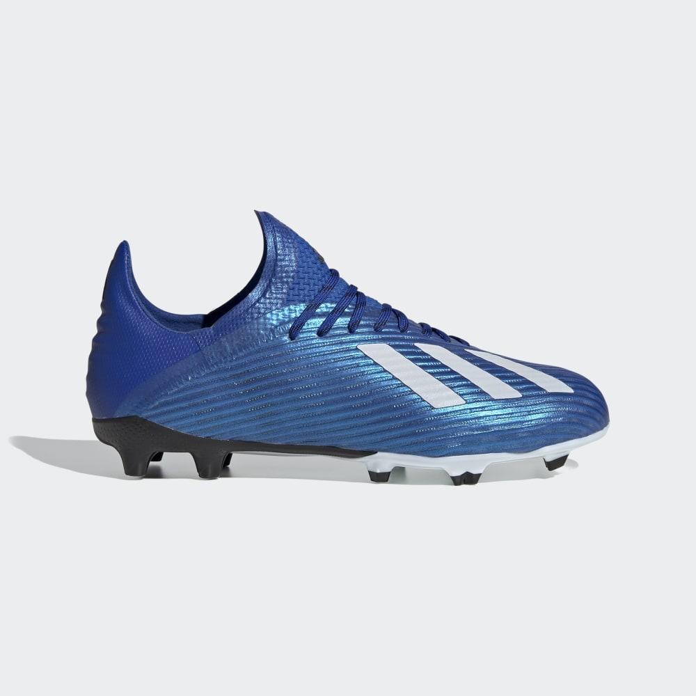 Ghete Fotbal Adidas X 19.1 Firm Ground Barbati Romania - Albastru Regal/Albi/Negrii EG7164
